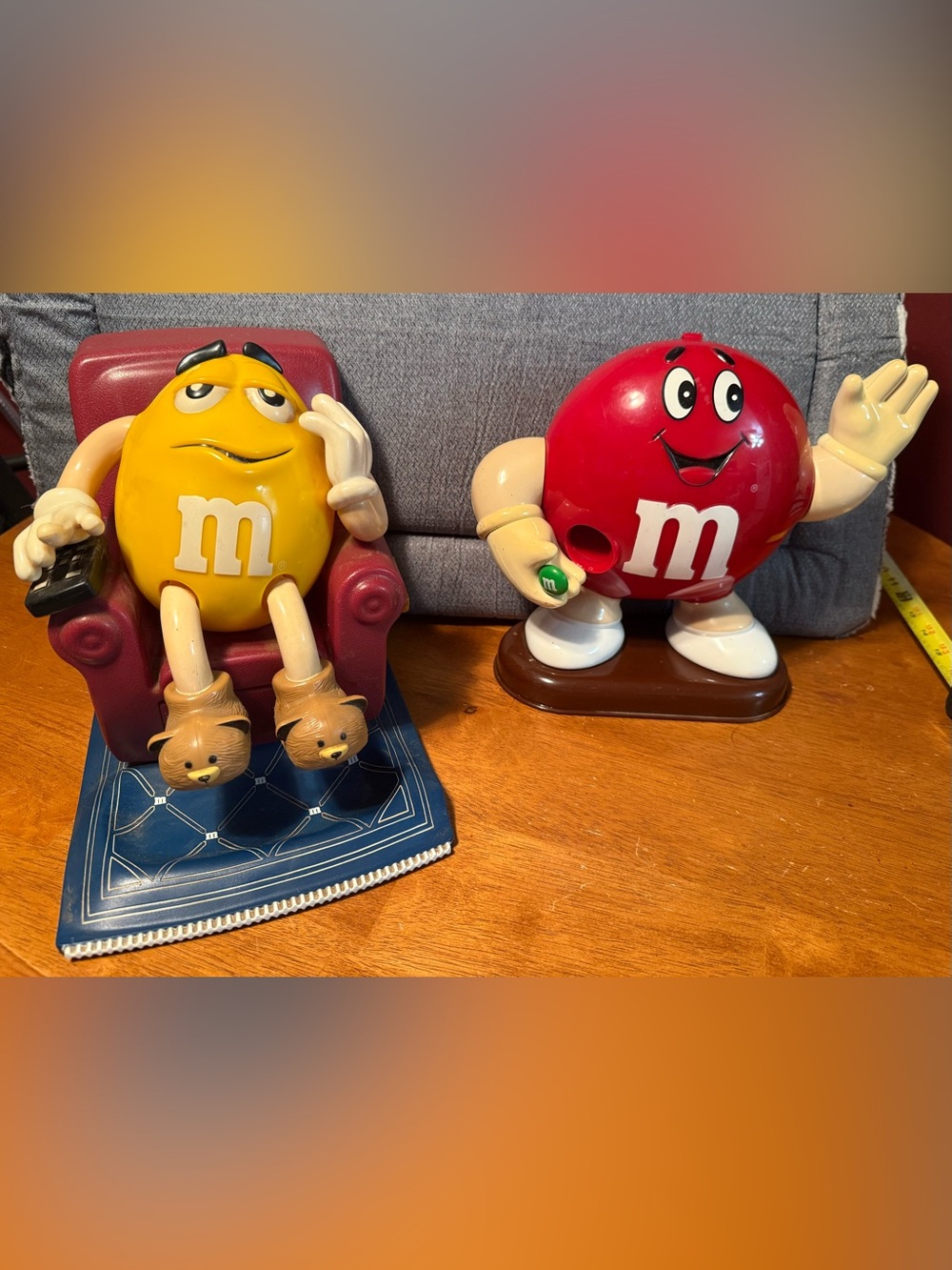 M&M'S Red and Yellow Sitting Character Figures Set of 2 items.
